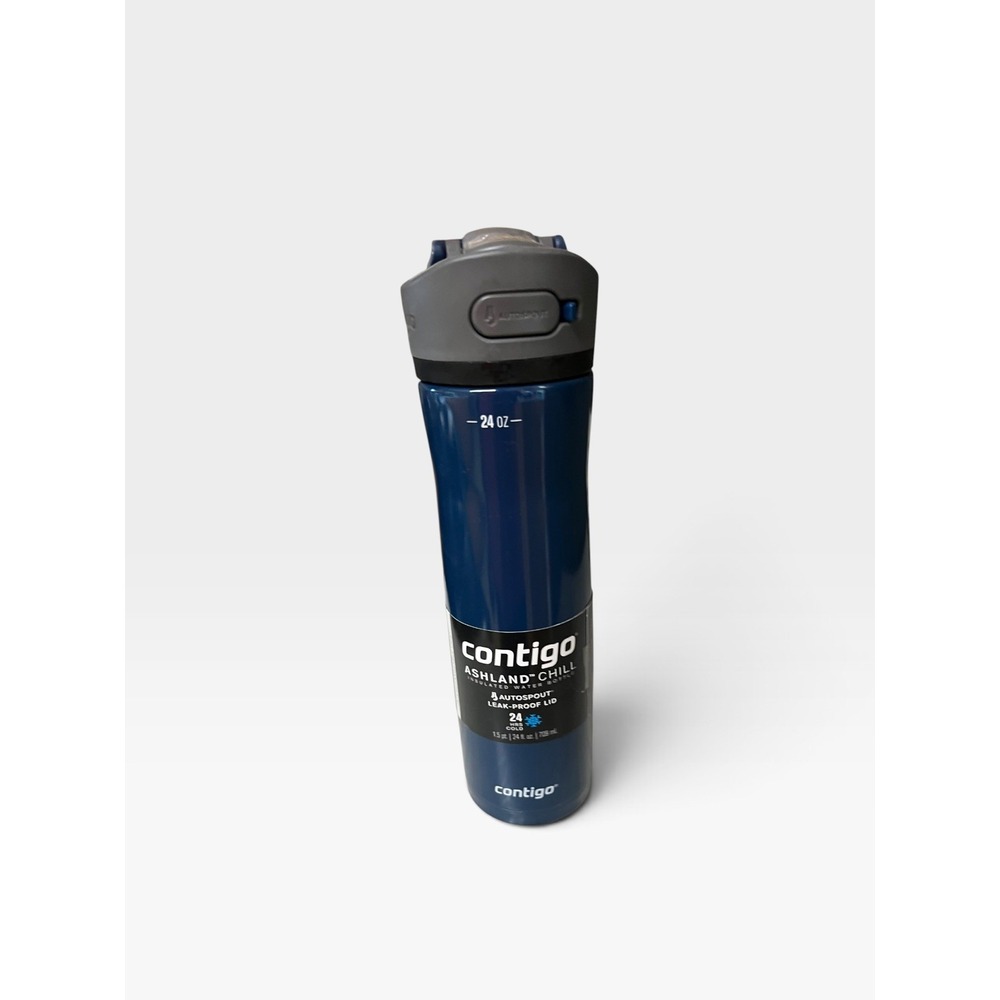Contigo Ashland Chill 2.0 Stainless Steel Water Bottle AUTOSPOUT Lid Blue 24 oz.